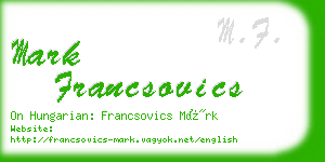 mark francsovics business card